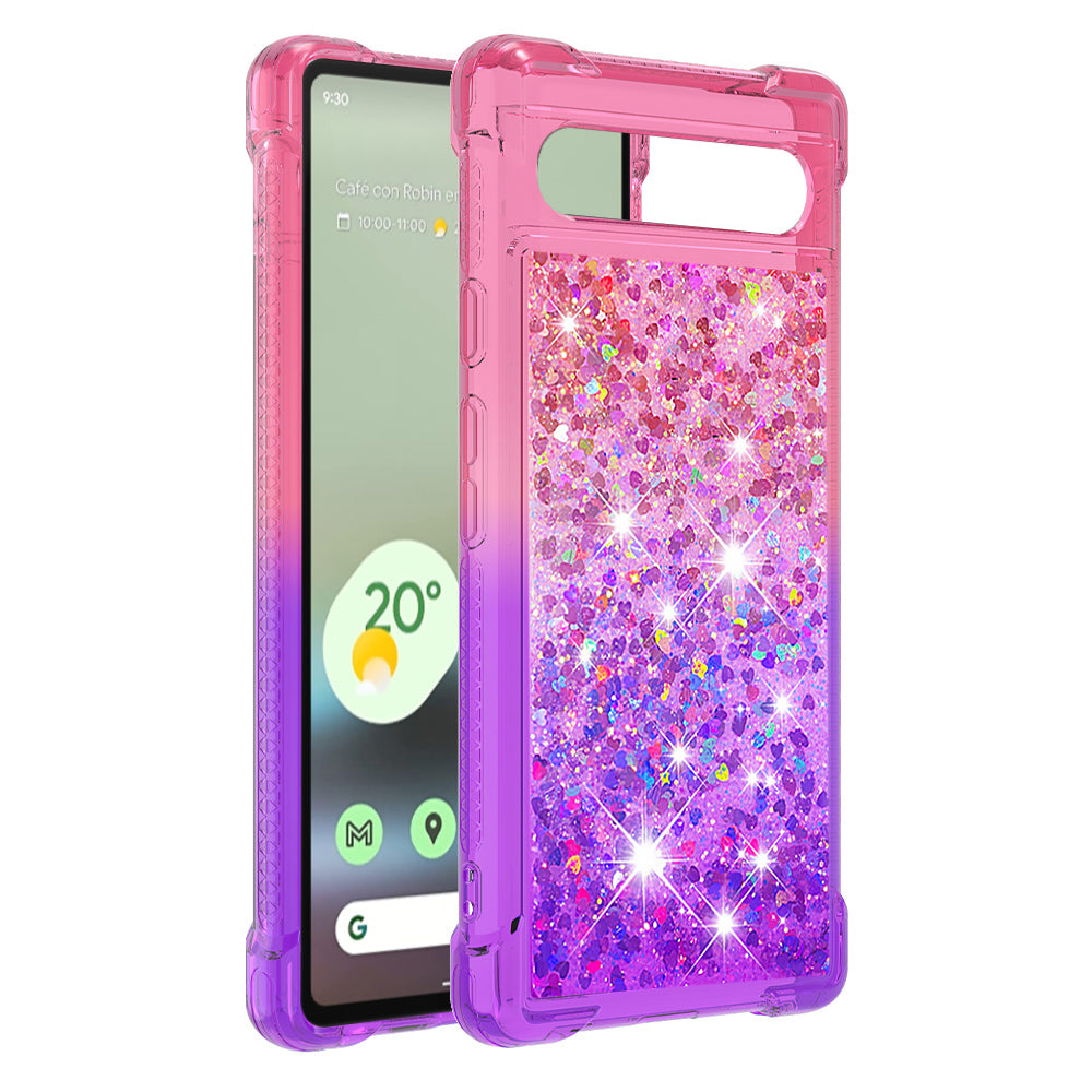 YB Quicksand Series-3 for Google Pixel 7a Shockproof TPU Phone Back Cover Gradient Quicksand Liquid Flowing Sparkle Anti-scratch Phone Case YB Quicksand Series-3 for Google Pixel 7a Shockproof TPU Phone Back Cover Gradient Quicksand Liquid Flowing Sparkle Anti-scratch Phone Case